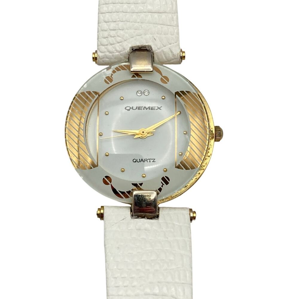 Vintage Women's Watch Quemex 32mm - New Battery - Adjustable Leather Strap